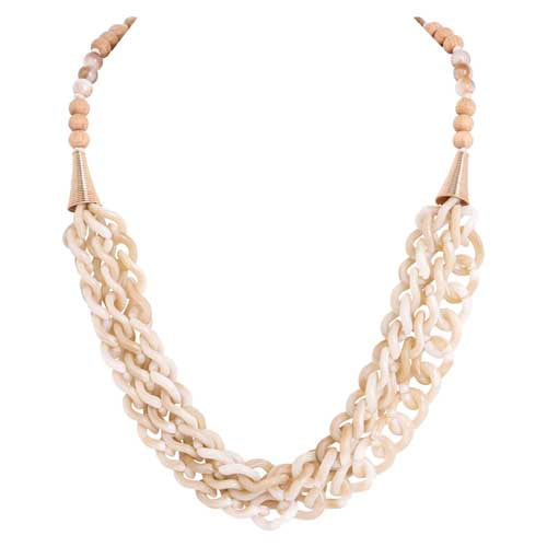 Taupe/Cream Link Necklace