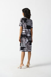 Silky Knit Floral Stripe Straight Dress-Watch Us Women Oakville