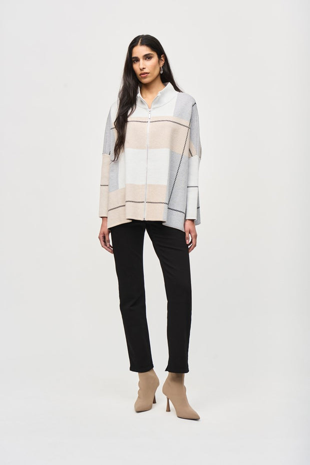 Color-Block Jacquard Knit Cover-Up