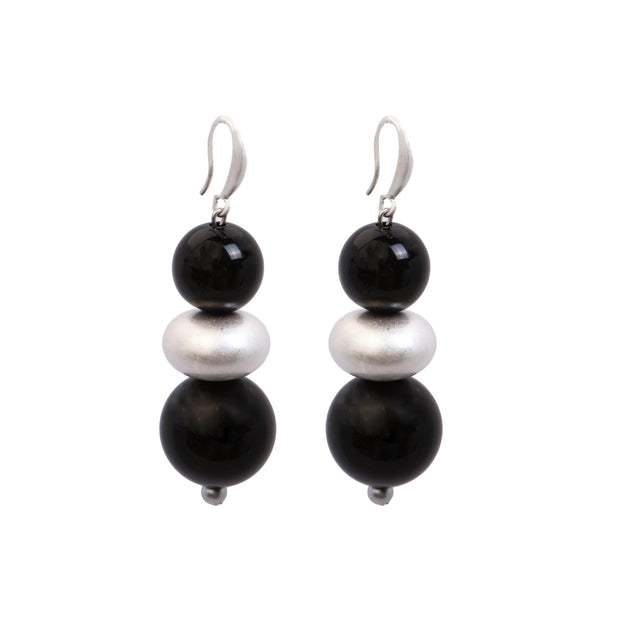 Black & Silver Earrings-Watch Us Women Oakville