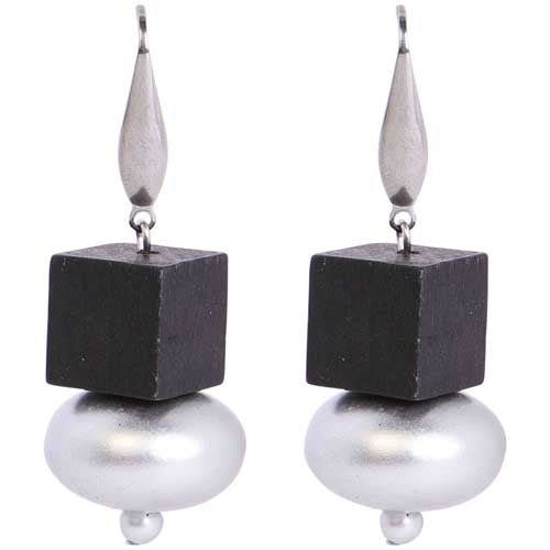 Black and Silver Earrings