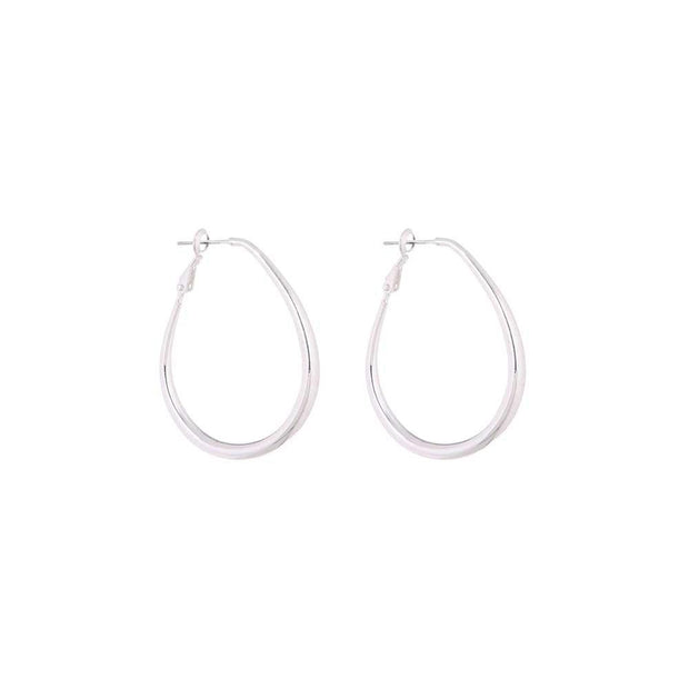 Shiny Silver Loop Earrings-Watch Us Women Oakville