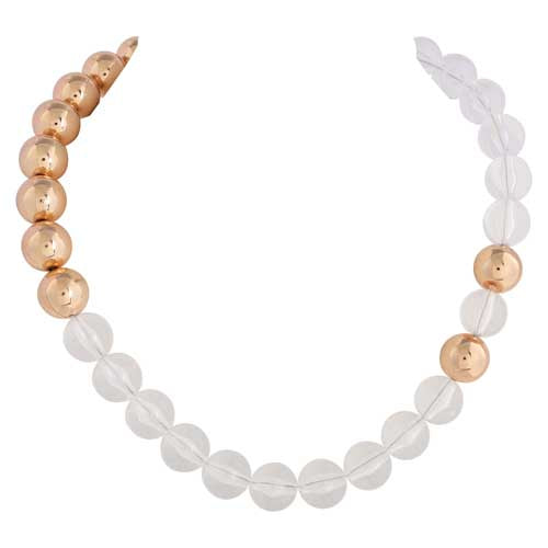 Clear & Gold Bead Necklace