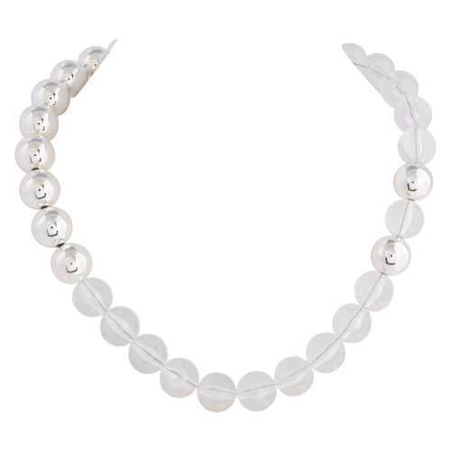 Clear & Silver Bead Necklace