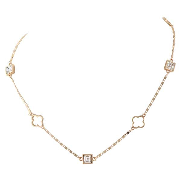 MERX Gold Clover & Diamonds Necklace