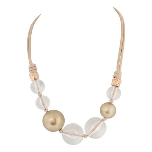 Gold & Clear Bead Necklace