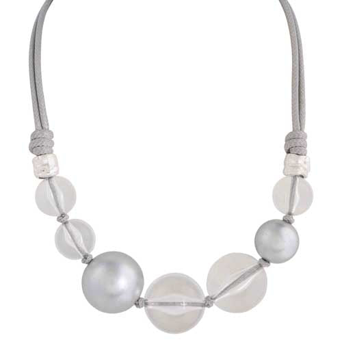 Silver & Clear Bead Necklace