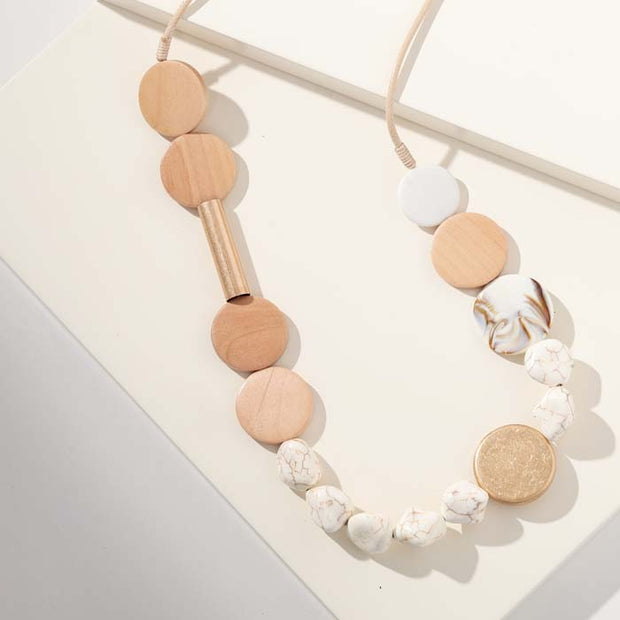 Marble & Wood Necklace