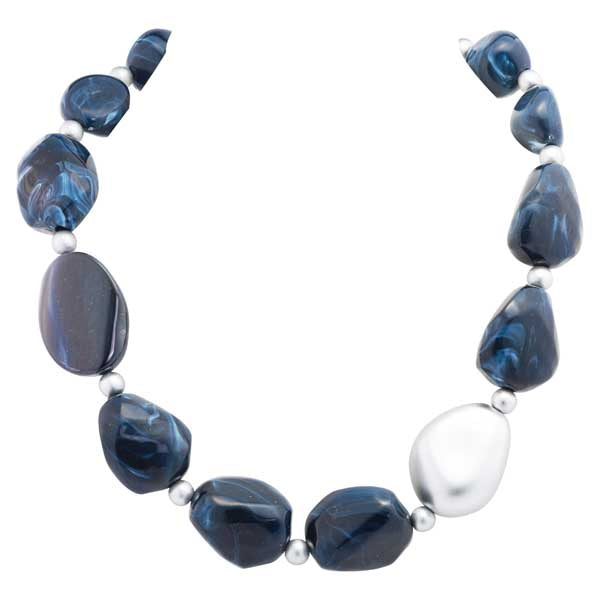 Matte Silver Stone Necklace