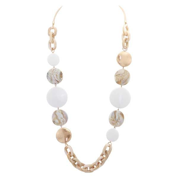 Disc & Bead Long Necklace