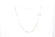 Oval Links & Fresh Water Pearls Necklace-Watch Us Women Oakville