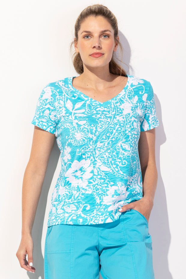 V-Neck Pattern T-Shirt