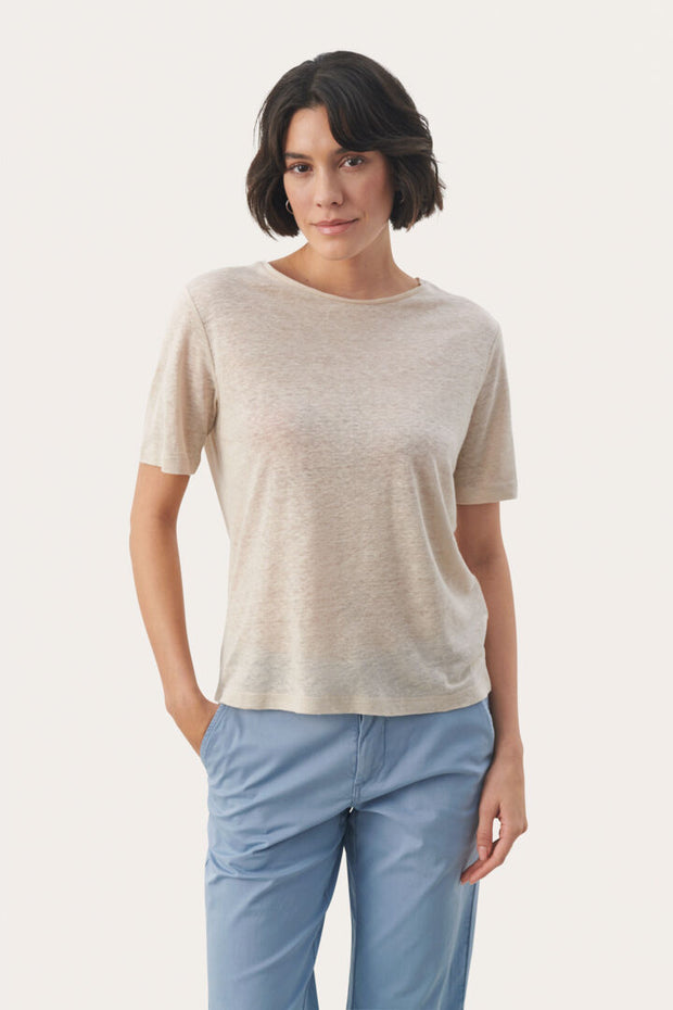 Emme Linen Short Sleeve T-Shirt-Watch Us Women Oakville