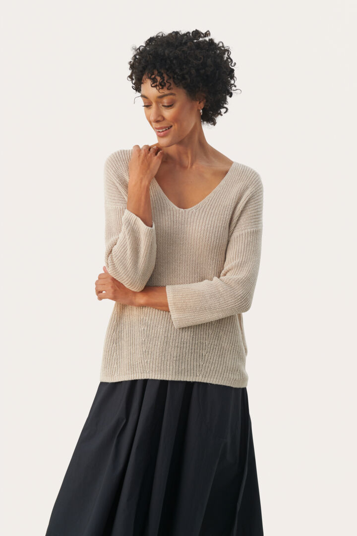 Etrona Linen 3/4 Sleeve Sweater-Watch Us Women Oakville