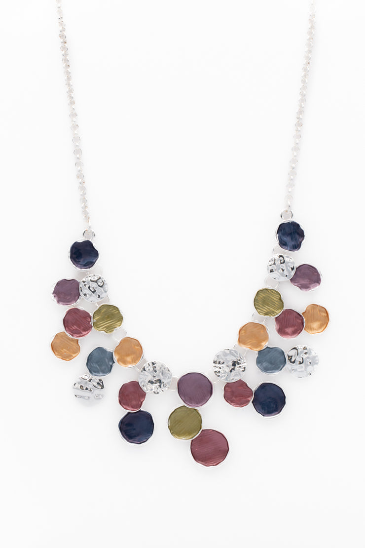 Silver Painted Dot Necklace
