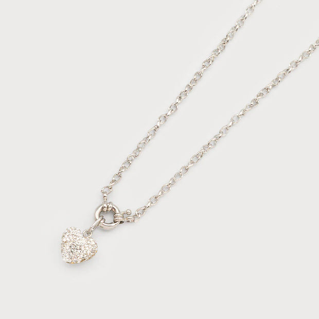 Small Glitter Heart Necklace