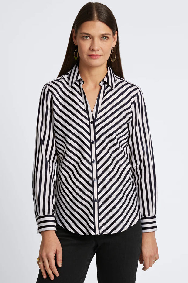 Mary Stripe No Iron Shirt