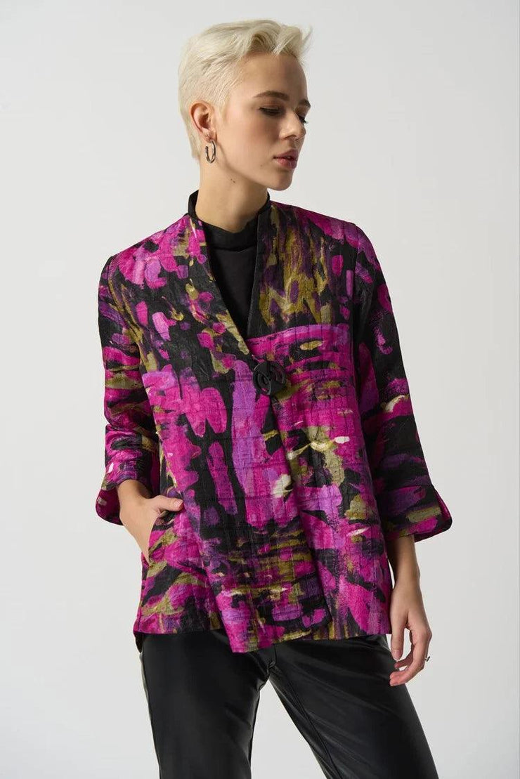 Abstract Print Trapeze Jacket