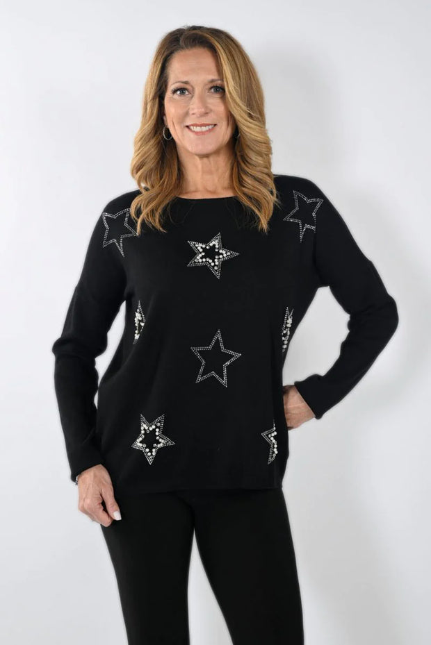 Pearl & Rhinestone Star Sweater