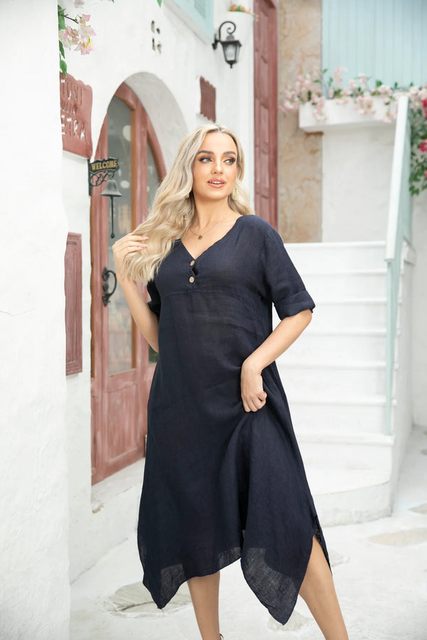 Linen Empire Waist Dress