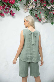 Linen Tank (Back of Neck Bow)