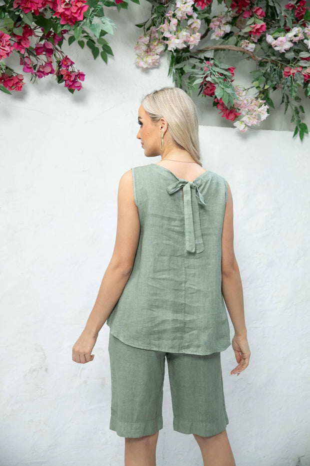 Linen Tank (Back of Neck Bow)