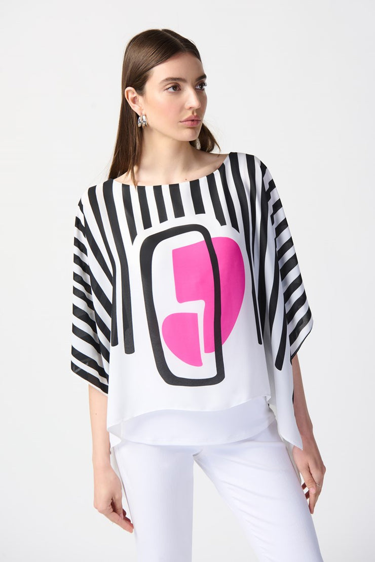 Abstract Print Georgette Poncho Top-Watch Us Women Oakville