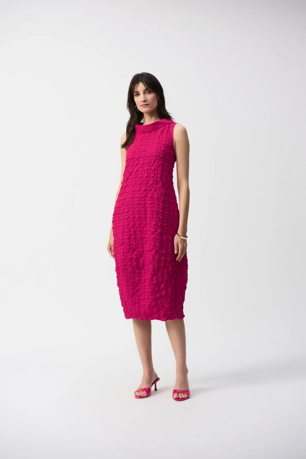 Textured Woven Sleeveless Cocoon Dress