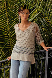 Open Stitch Sweater with Sequins-Watch Us Women Oakville