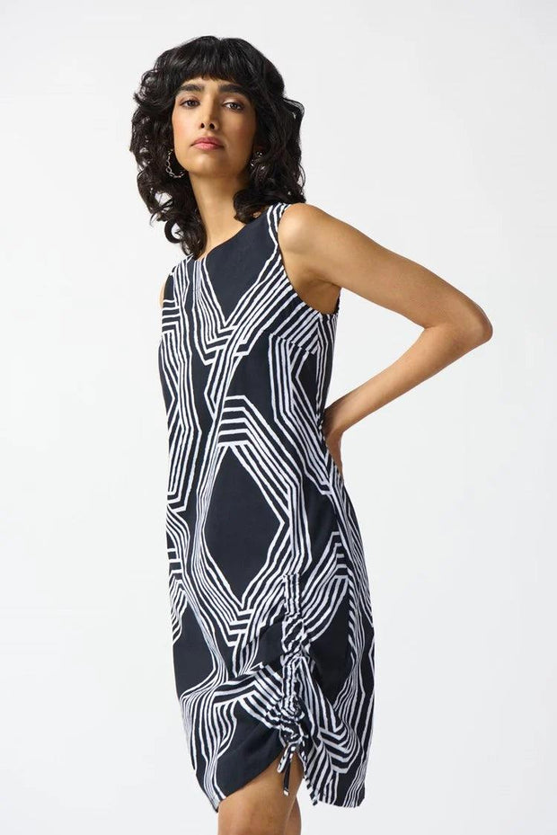 Woven Geometric Print A-Line Dress-Watch Us Women Oakville