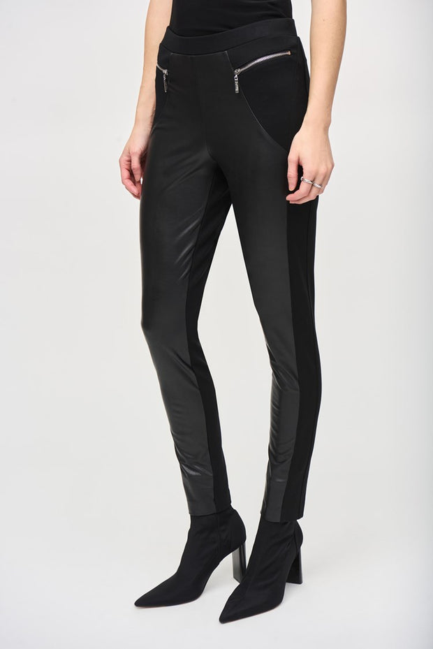 Heavy Knit And Leatherette Leggings