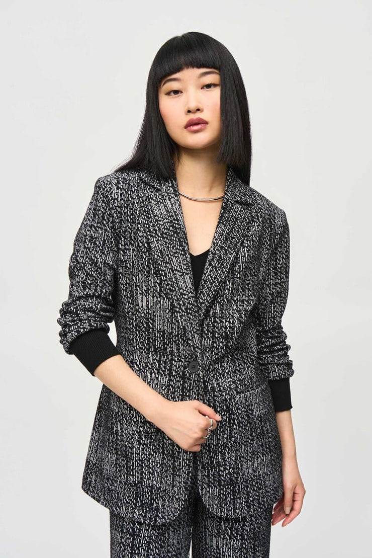 Tweed Knit Fitted Blazer