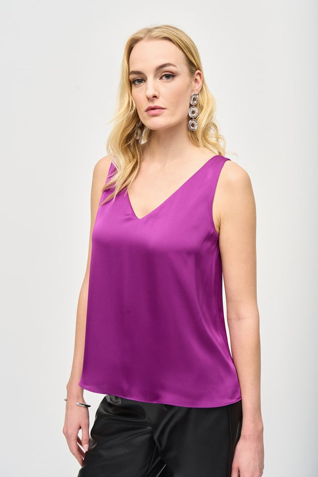 Satin Straight Sleeveless Top