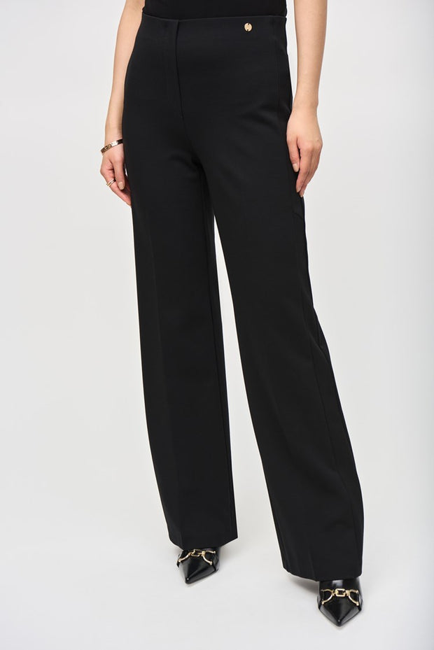 Heavy Knit Wide-Leg Pull-On Pants