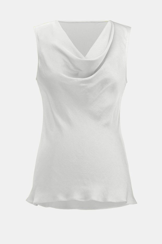 Satin Sleeveless Cowlneck Top