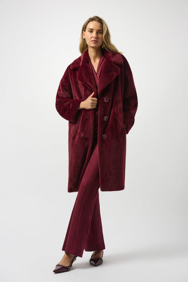 Faux Fur Straight Coat