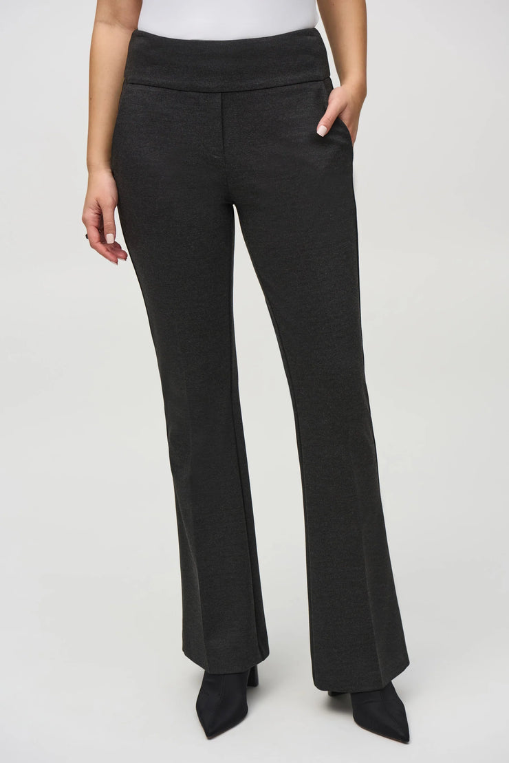 Heavy Knit Flared Pull-On Pants