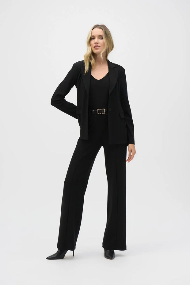 Silky Knit Belted Wide-Leg Pants