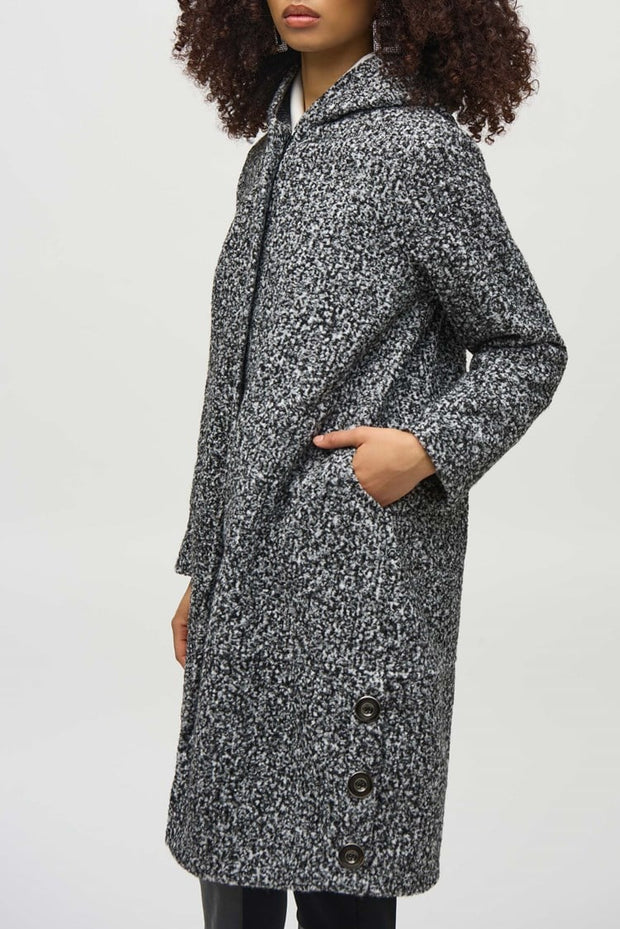 Melange Bouclé Knit Cocoon Coat