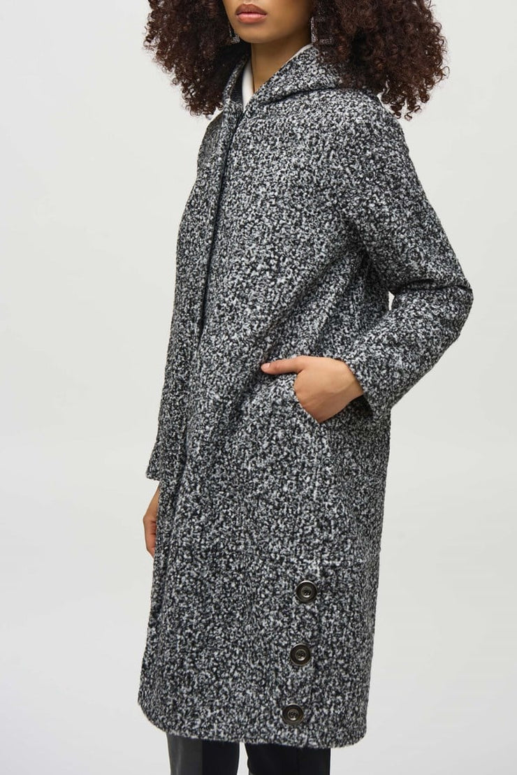 Melange Bouclé Knit Cocoon Coat