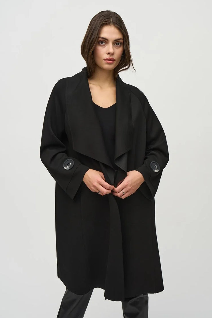 Scuba Jersey Shawl Collar Coat