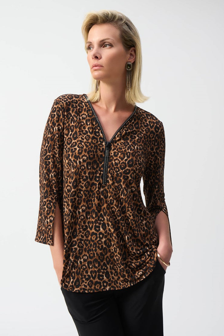 Silky Knit Animal Print Fit and Flare Tunic