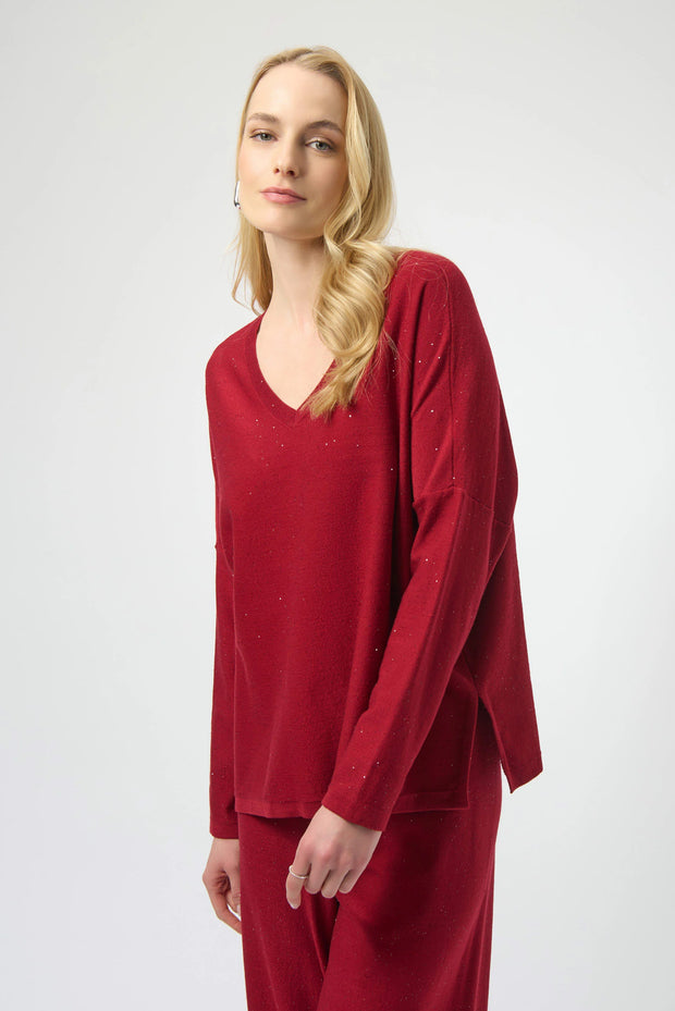 Sequined Sweater Knit Boxy Top