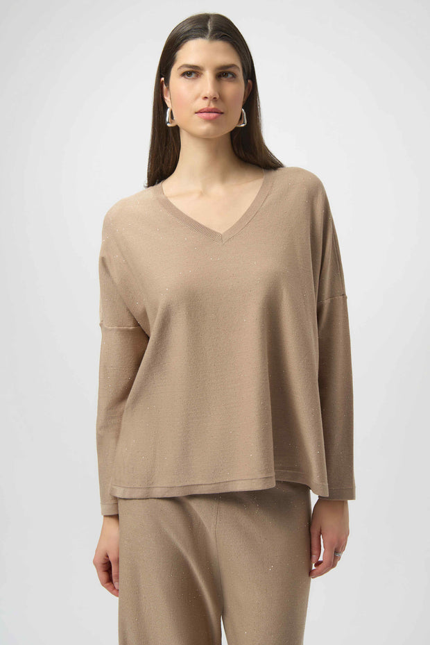 Sequined Sweater Knit Boxy Top
