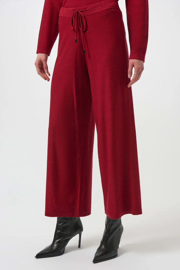 Sequined Sweater Knit Culotte Pants