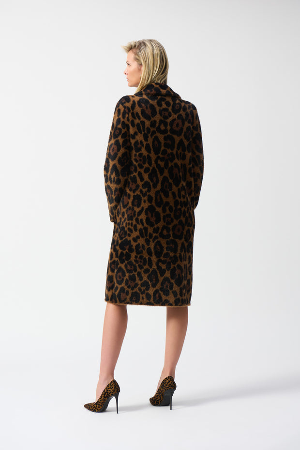 Jacquard Sweater Animal Print Coat