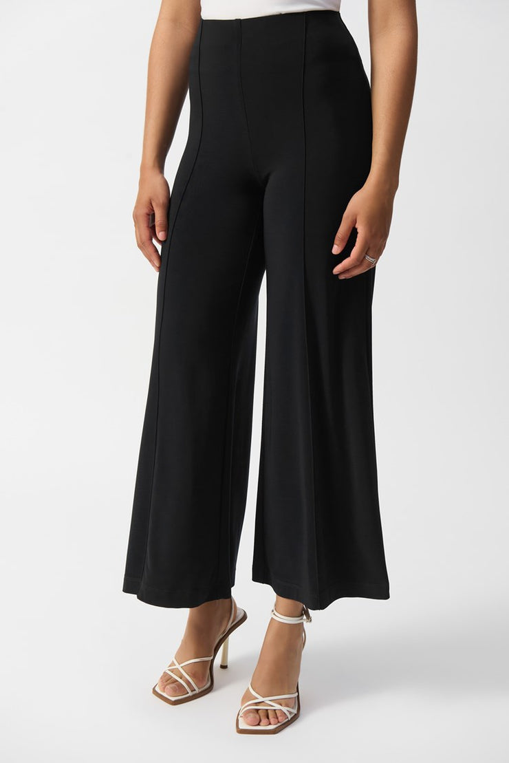 Silky Knit Pull-On Wide-Leg Pants