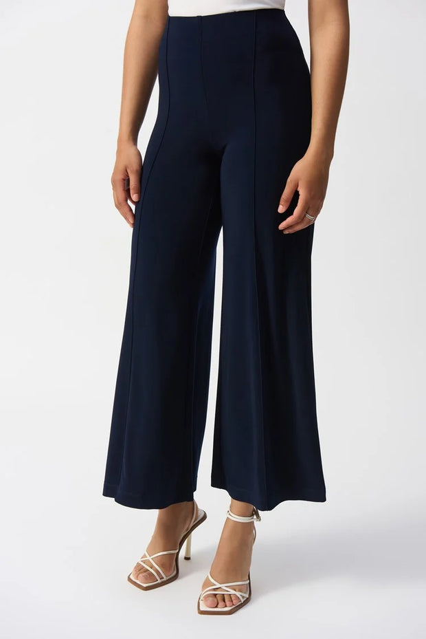 Silky Knit Pull-On Wide-Leg Pants