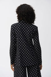 Silky Knit Dot Print Blazer