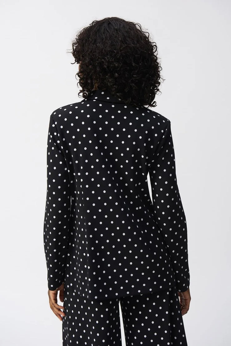 Silky Knit Dot Print Blazer